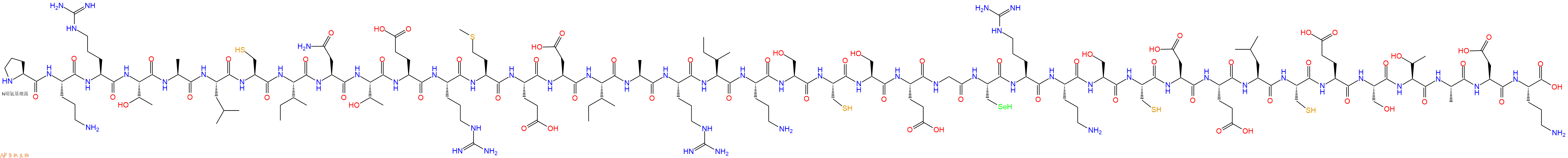 专肽生物产品H2N-Pro-Orn-Arg-Thr-Ala-Leu-Cys-Ile-Asn-Thr-Glu-Arg-Met-Glu-Asp-Ile-Ala-Arg-Ile-Orn-Ser-Cys-Ser-Glu-Gly-Sec-Arg-Orn-Ser-Cys-Asp-Glu-Leu-Cys-Glu-Ser-Thr-Ala-Asp-Orn-OH