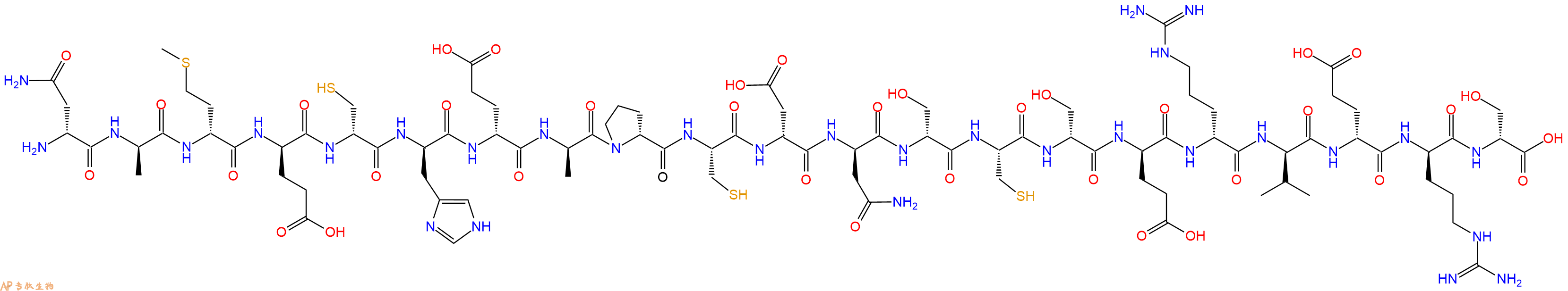 专肽生物产品H2N-DAsn-DAla-DMet-DGlu-DCys-DHis-DGlu-DAla-DPro-Cys-DAsp-DAsn-DSer-Cys-DSer-DGlu-DArg-DVal-DGlu-DArg-DSer-OH