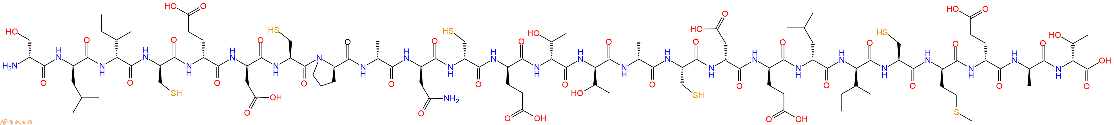 专肽生物产品H2N-DSer-DLeu-DIle-DCys-DGlu-DAsp-Cys-DPro-DAla-DAsn-DCys-DGlu-DThr-DThr-DAla-Cys-DAsp-DGlu-DLeu-DIle-Cys-DMet-DGlu-DAla-DThr-OH