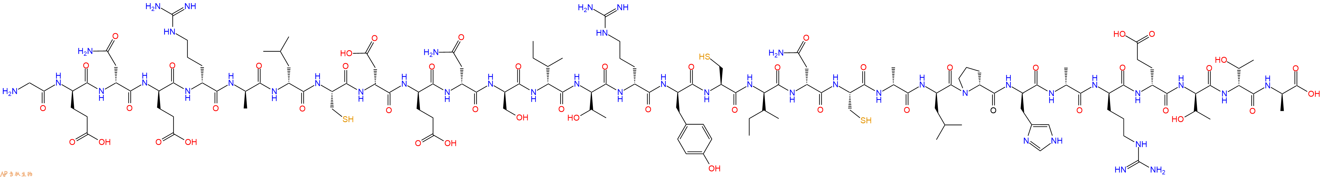 专肽生物产品H2N-Gly-DGlu-DAsn-DGlu-DArg-DAla-DLeu-Cys-DAsp-DGlu-DAsn-DSer-DIle-DThr-DArg-DTyr-Cys-DIle-DAsn-Cys-DAla-DLeu-DPro-DHis-DAla-DArg-DGlu-DThr-DThr-DAla-OH