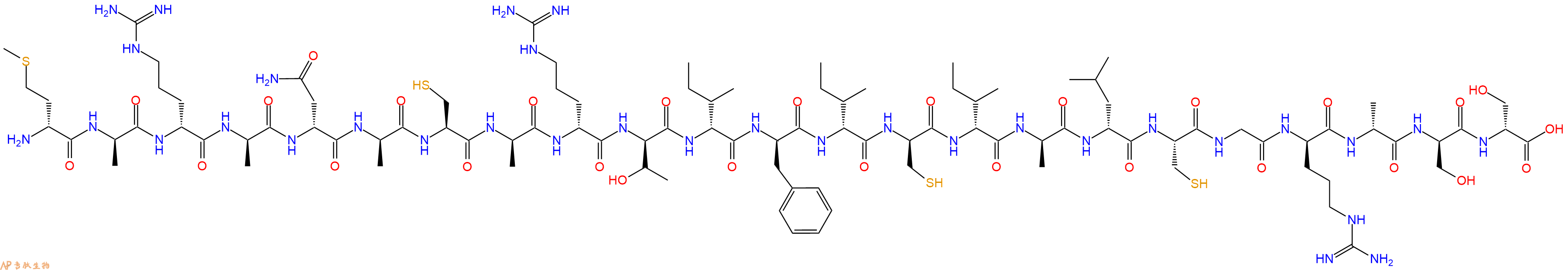 专肽生物产品H2N-DMet-DAla-DArg-DAla-DAsn-DAla-Cys-DAla-DArg-DThr-DIle-DPhe-DIle-DCys-DIle-DAla-DLeu-Cys-Gly-DArg-DAla-DSer-DSer-OH