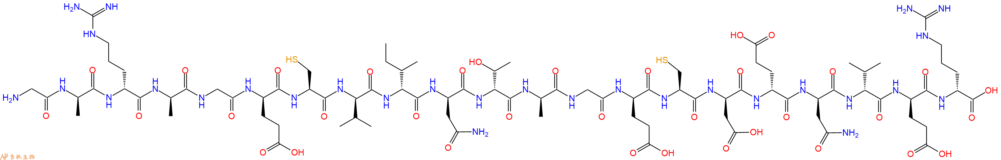 专肽生物产品H2N-Gly-DAla-DArg-DAla-Gly-DGlu-Cys-DVal-DIle-DAsn-DThr-DAla-Gly-DGlu-Cys-DAsp-DGlu-DAsn-DVal-DGlu-DArg-OH