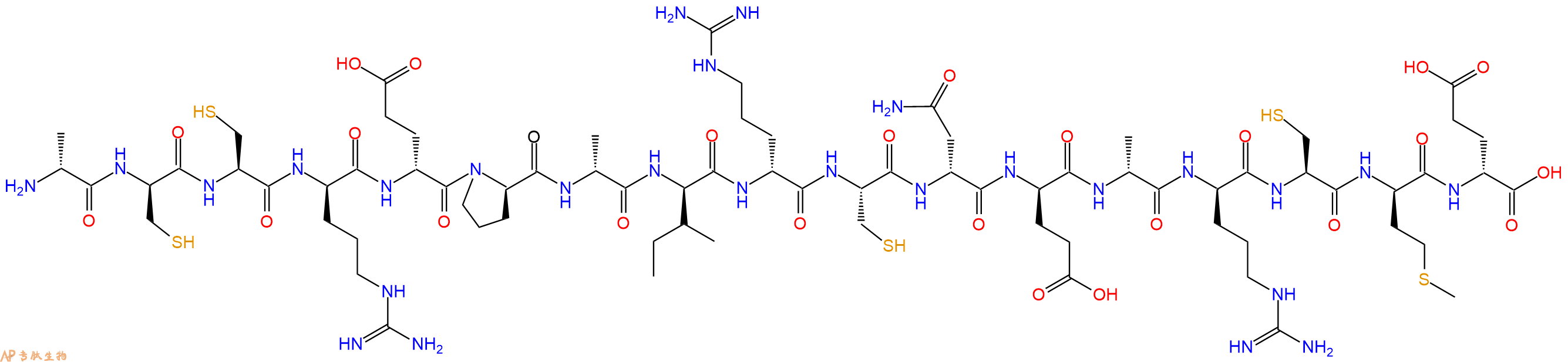 专肽生物产品H2N-DAla-DCys-Cys-DArg-DGlu-DPro-DAla-DIle-DArg-Cys-DAsn-DGlu-DAla-DArg-Cys-DMet-DGlu-OH