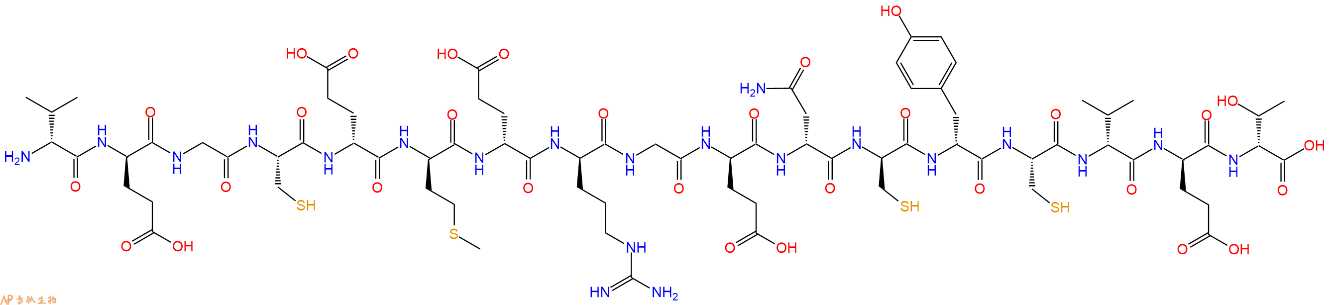 专肽生物产品H2N-DVal-DGlu-Gly-Cys-DGlu-DMet-DGlu-DArg-Gly-DGlu-DAsn-DCys-DTyr-Cys-DVal-DGlu-DThr-OH