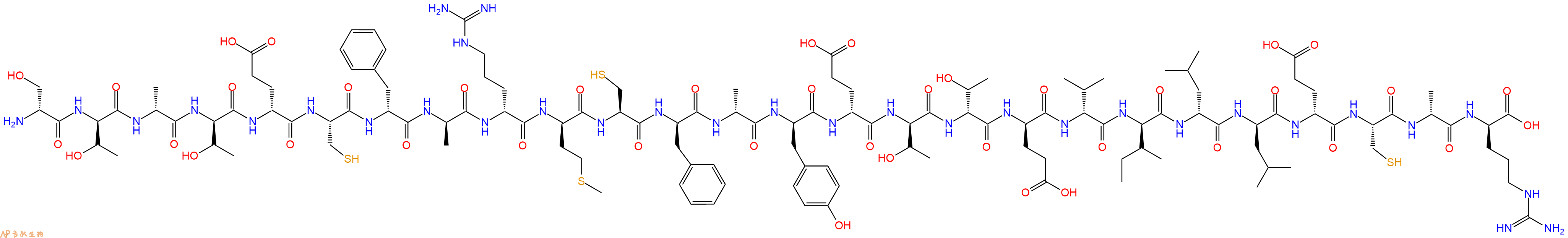 专肽生物产品H2N-DSer-DThr-DAla-DThr-DGlu-Cys-DPhe-DAla-DArg-DMet-Cys-DPhe-DAla-DTyr-DGlu-DThr-DThr-DGlu-DVal-DIle-DLeu-DLeu-DGlu-Cys-DAla-DArg-OH
