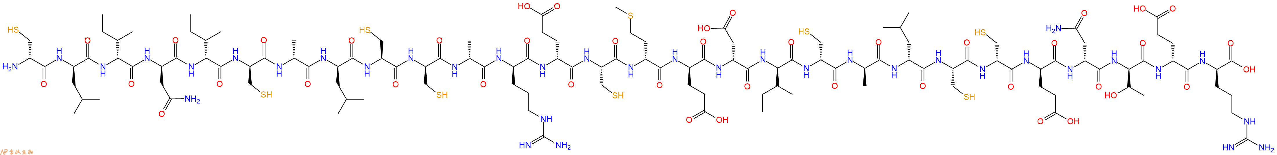 专肽生物产品H2N-DCys-DLeu-DIle-DAsn-DIle-DCys-DAla-DLeu-Cys-DCys-DAla-DArg-DGlu-Cys-DMet-DGlu-DAsp-DIle-DCys-DAla-DLeu-Cys-DCys-DGlu-DAsn-DThr-DGlu-DArg-OH