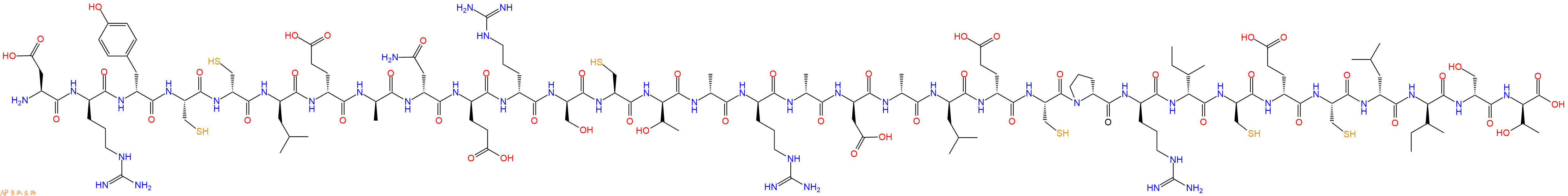专肽生物产品H2N-Asp-DArg-DTyr-Cys-DCys-DLeu-DGlu-DAla-DAsn-DGlu-DArg-DSer-Cys-DThr-DAla-DArg-DAla-DAsp-DAla-DLeu-DGlu-Cys-DPro-DArg-DIle-DCys-DGlu-Cys-DLeu-DIle-DSer-DThr-OH