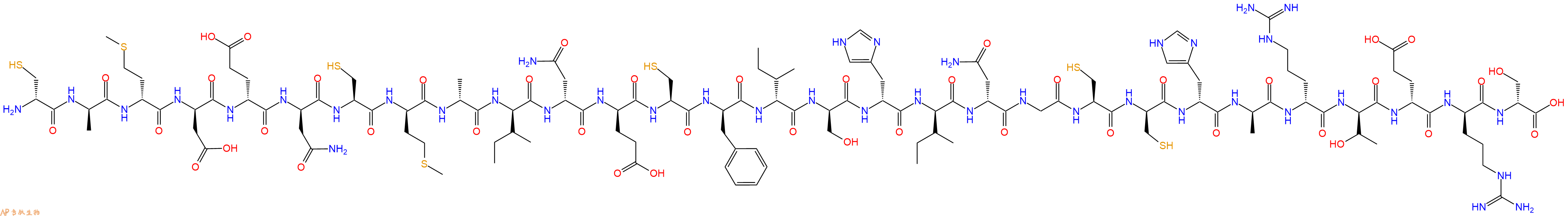 专肽生物产品H2N-DCys-DAla-DMet-DAsp-DGlu-DAsn-Cys-DMet-DAla-DIle-DAsn-DGlu-Cys-DPhe-DIle-DSer-DHis-DIle-DAsn-Gly-Cys-DCys-DHis-DAla-DArg-DThr-DGlu-DArg-DSer-OH