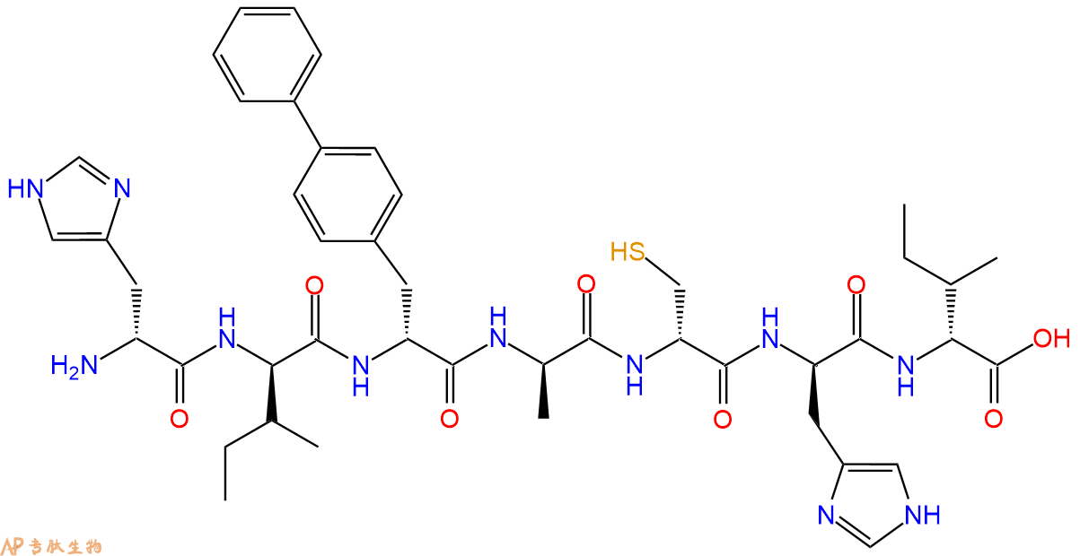 专肽生物产品H2N-DHis-DIle-DBip-DAla-DCys-DHis-DIle-OH