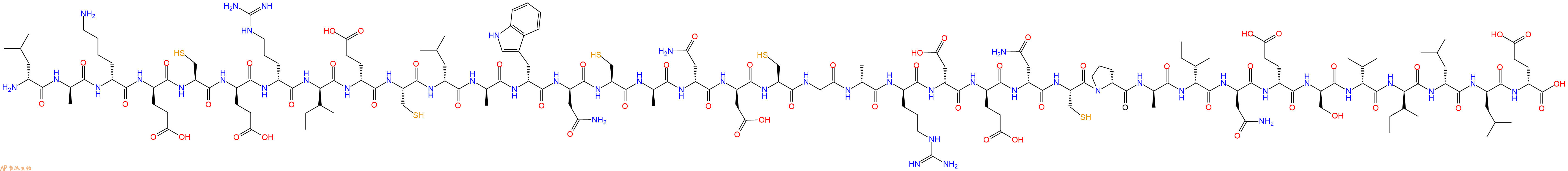专肽生物产品H2N-DLeu-DAla-DLys-DGlu-Cys-DGlu-DArg-DIle-DGlu-Cys-DLeu-DAla-DTrp-DAsn-Cys-DAla-DAsn-DAsp-Cys-Gly-DAla-DArg-DAsp-DGlu-DAsn-Cys-DPro-DAla-DIle-DAsn-DGlu-DSer-DVal-DIle-DLeu-DLeu-DGlu-OH