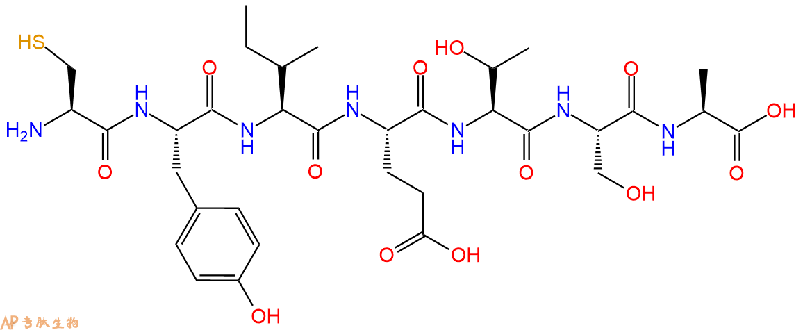 专肽生物产品H2N-Cys-Tyr-Ile-Glu-Thr-Ser-Ala-OH