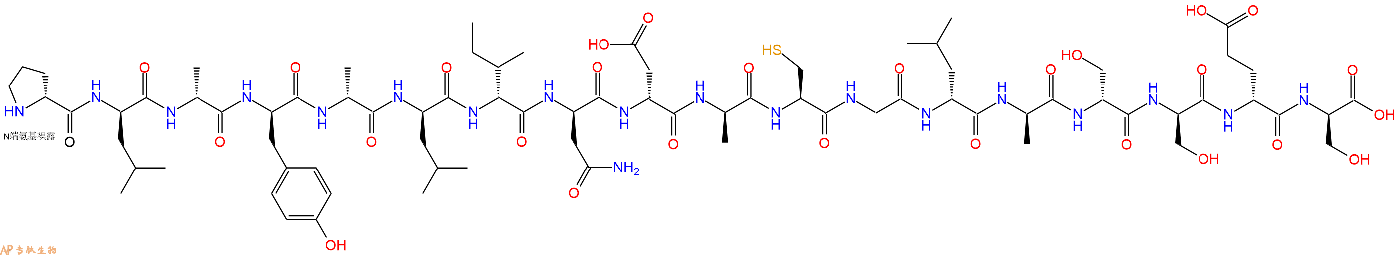 专肽生物产品H2N-DPro-DLeu-DAla-DTyr-DAla-DLeu-DIle-DAsn-DAsp-DAla-Cys-Gly-DLeu-DAla-DSer-DSer-DGlu-DSer-OH