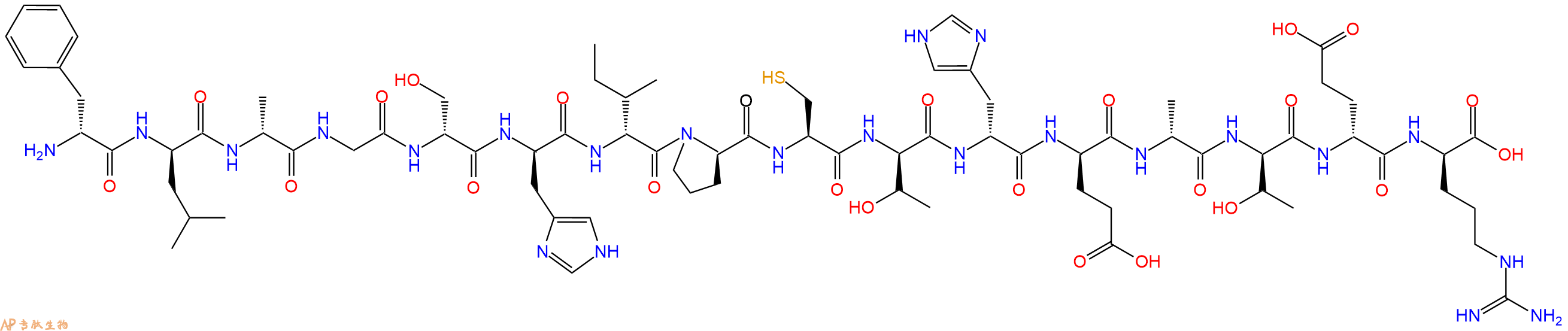 专肽生物产品H2N-DPhe-DLeu-DAla-Gly-DSer-DHis-DIle-DPro-Cys-DThr-DHis-DGlu-DAla-DThr-DGlu-DArg-OH