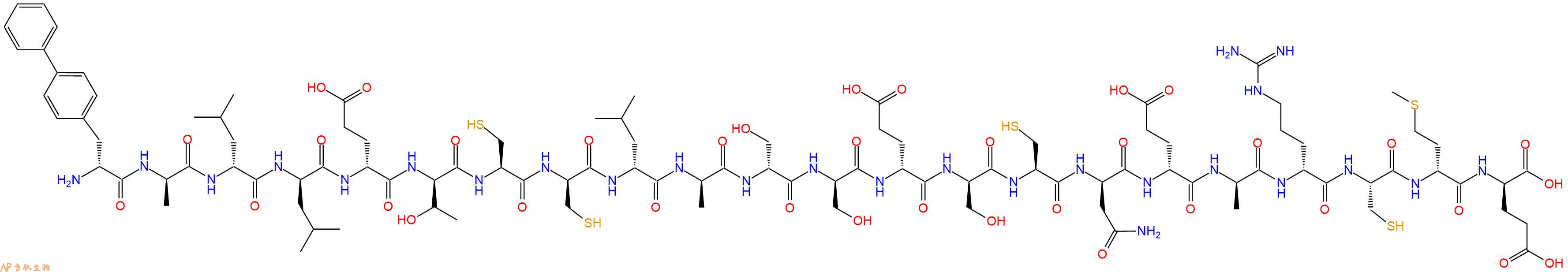 专肽生物产品H2N-DBip-DAla-DLeu-DLeu-DGlu-DThr-Cys-DCys-DLeu-DAla-DSer-DSer-DGlu-DSer-Cys-DAsn-DGlu-DAla-DArg-Cys-DMet-DGlu-OH