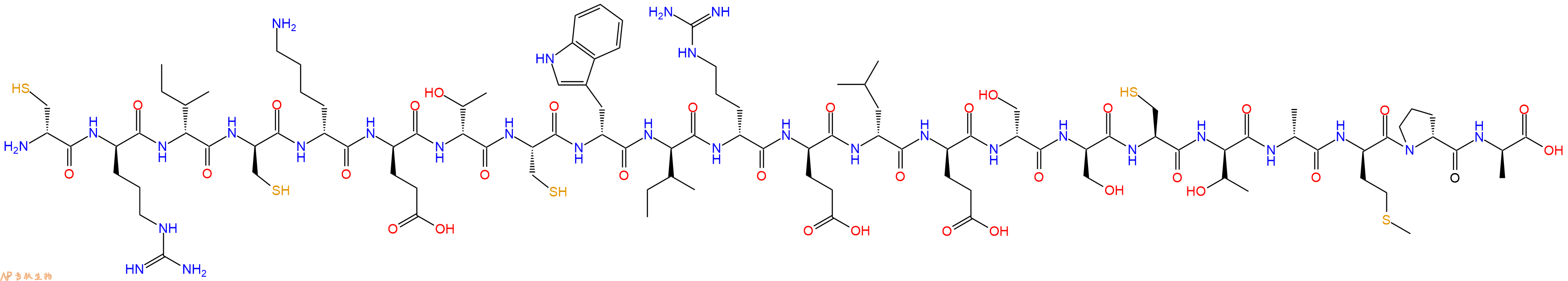 专肽生物产品H2N-DCys-DArg-DIle-DCys-DLys-DGlu-DThr-Cys-DTrp-DIle-DArg-DGlu-DLeu-DGlu-DSer-DSer-Cys-DThr-DAla-DMet-DPro-DAla-OH