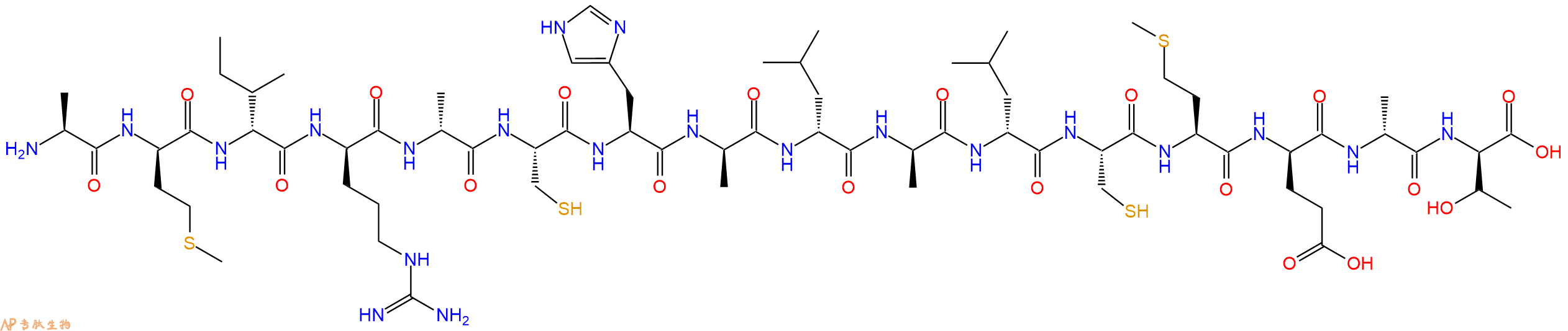 专肽生物产品H2N-Ala-DMet-DIle-DArg-DAla-Cys-His-DAla-DLeu-DAla-DLeu-Cys-Met-DGlu-DAla-DThr-OH