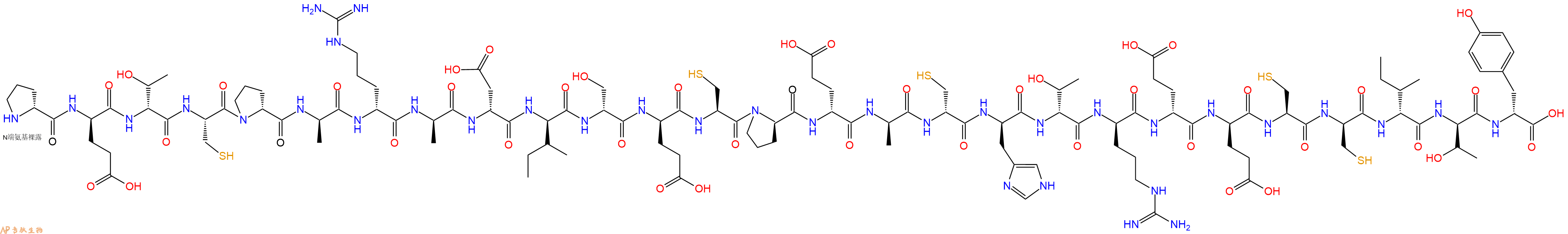 专肽生物产品H2N-DPro-DGlu-DThr-Cys-DPro-DAla-DArg-DAla-DAsp-DIle-DSer-DGlu-Cys-DPro-DGlu-DAla-DCys-DHis-DThr-DArg-DGlu-DGlu-Cys-DCys-DIle-DThr-DTyr-OH