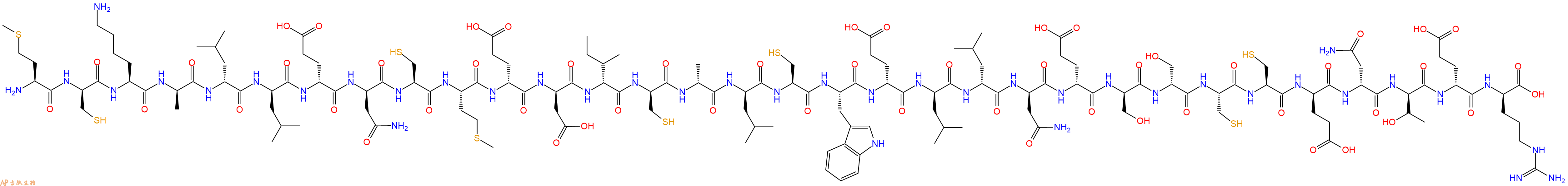 专肽生物产品H2N-Met-DCys-Lys-DAla-DLeu-DLeu-DGlu-DAsn-Cys-Met-DGlu-DAsp-DIle-DCys-DAla-DLeu-Cys-Trp-DGlu-DLeu-DLeu-DAsn-DGlu-DSer-DSer-Cys-Cys-DGlu-DAsn-DThr-DGlu-DArg-OH