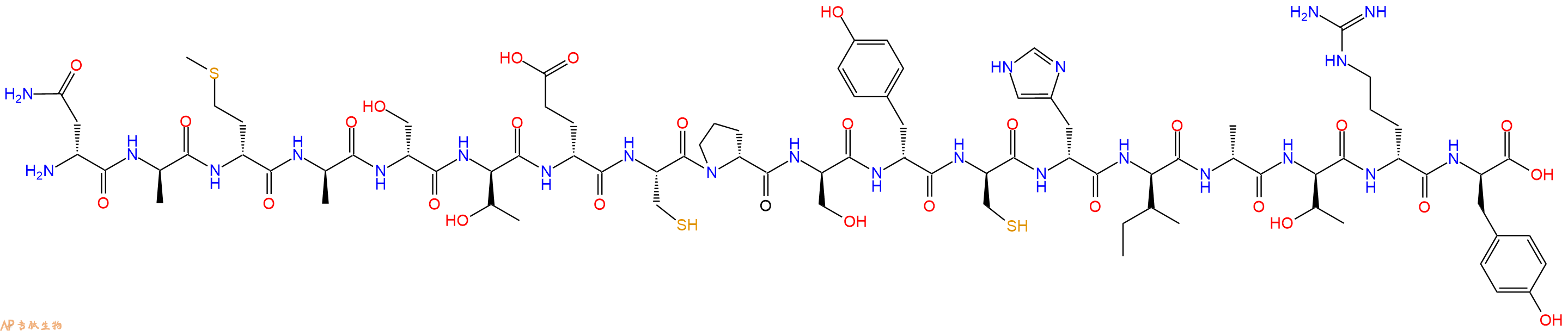 专肽生物产品H2N-DAsn-DAla-DMet-DAla-DSer-DThr-DGlu-Cys-DPro-DSer-DTyr-DCys-DHis-DIle-DAla-DThr-DArg-DTyr-OH