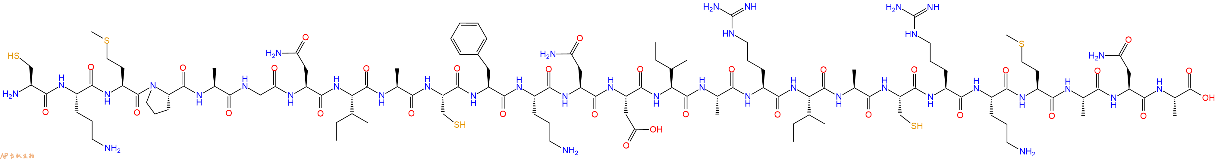 专肽生物产品H2N-Cys-Orn-Met-Pro-Ala-Gly-Asn-Ile-Ala-Cys-Phe-Orn-Asn-Asp-Ile-Ala-Arg-Ile-Ala-Cys-Arg-Orn-Met-Ala-Asn-Ala-OH