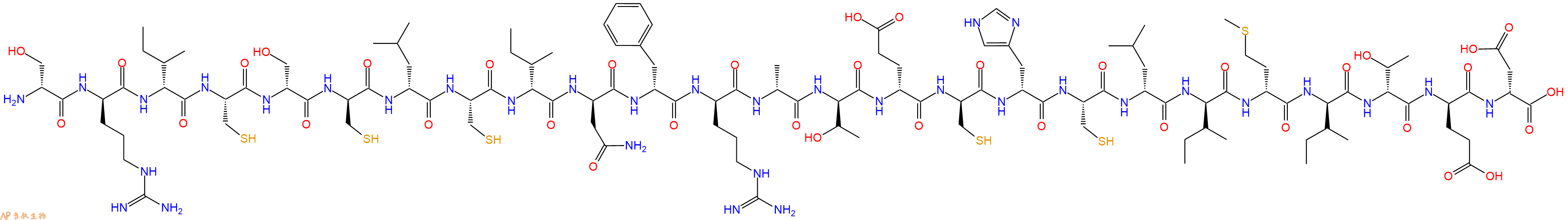 专肽生物产品H2N-DSer-DArg-DIle-Cys-DSer-DCys-DLeu-Cys-DIle-DAsn-DPhe-DArg-DAla-DThr-DGlu-DCys-DHis-Cys-DLeu-DIle-DMet-DIle-DThr-DGlu-DAsp-OH