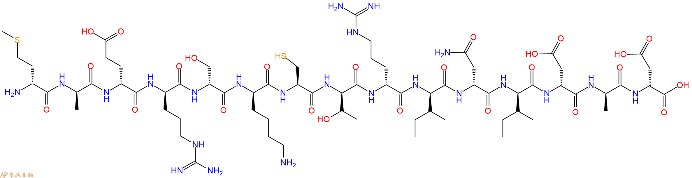 专肽生物产品H2N-DMet-DAla-DGlu-DArg-DSer-DLys-Cys-DThr-DArg-DIle-DAsn-DIle-DAsp-DAla-DAsp-OH