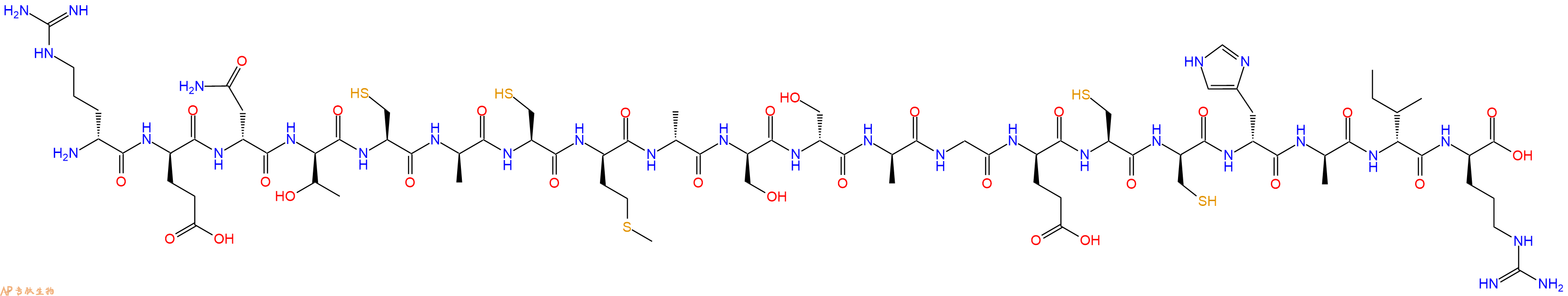专肽生物产品H2N-DArg-DGlu-DAsn-DThr-Cys-DAla-Cys-DMet-DAla-DSer-DSer-DAla-Gly-DGlu-Cys-DCys-DHis-DAla-DIle-DArg-OH