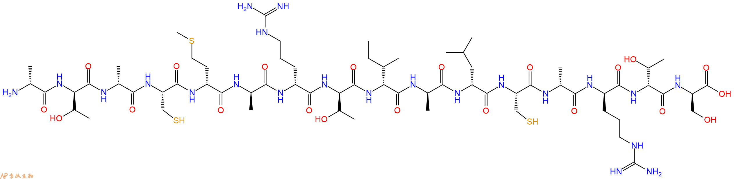 专肽生物产品H2N-DAla-DThr-DAla-Cys-DMet-DAla-DArg-DThr-DIle-DAla-DLeu-Cys-DAla-DArg-DThr-DSer-OH