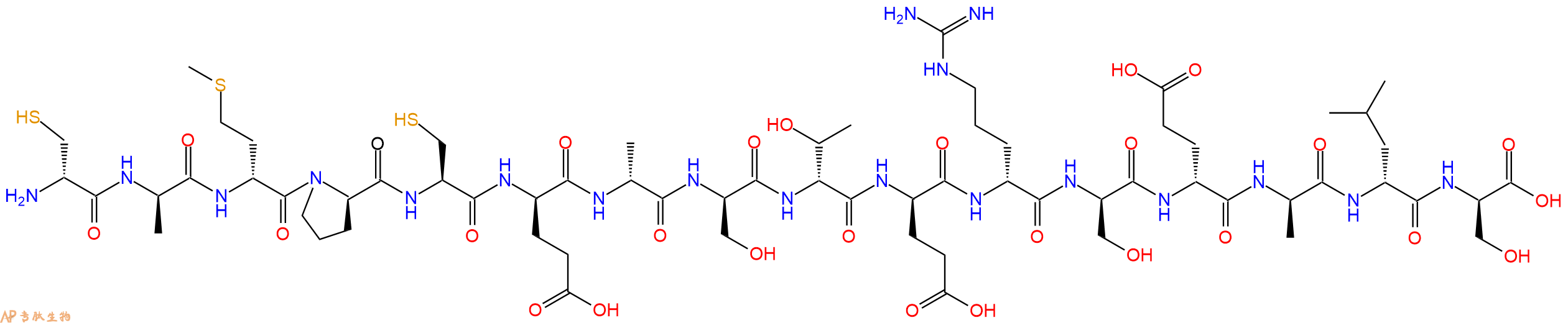 专肽生物产品H2N-DCys-DAla-DMet-DPro-Cys-DGlu-DAla-DSer-DThr-DGlu-DArg-DSer-DGlu-DAla-DLeu-DSer-OH