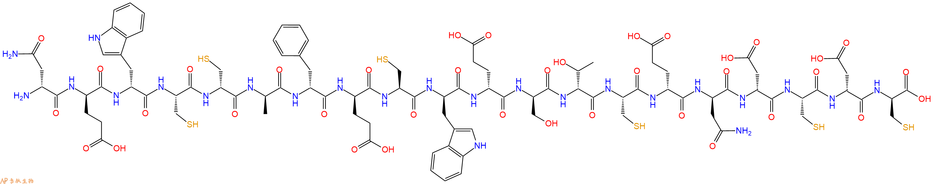 专肽生物产品H2N-DAsn-DGlu-DTrp-Cys-DCys-DAla-DPhe-DGlu-Cys-DTrp-DGlu-DSer-DThr-Cys-DGlu-DAsn-DAsp-Cys-DAsp-DCys-OH