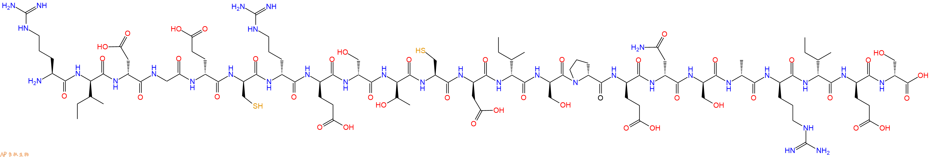 专肽生物产品H2N-Arg-DIle-DAsp-Gly-DGlu-DCys-DArg-DGlu-DSer-DThr-Cys-DAsp-DIle-DSer-DPro-DGlu-DAsn-DSer-DAla-DArg-DIle-DGlu-DSer-OH