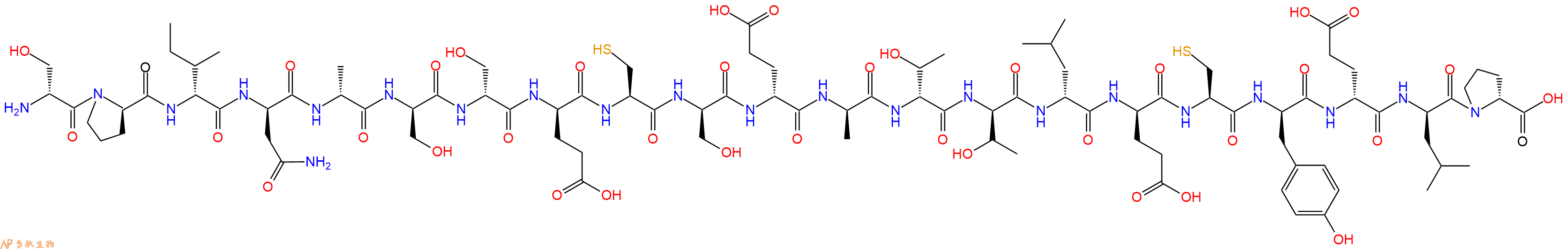 专肽生物产品H2N-DSer-DPro-DIle-DAsn-DAla-DSer-DSer-DGlu-Cys-DSer-DGlu-DAla-DThr-DThr-DLeu-DGlu-Cys-DTyr-DGlu-DLeu-DPro-OH