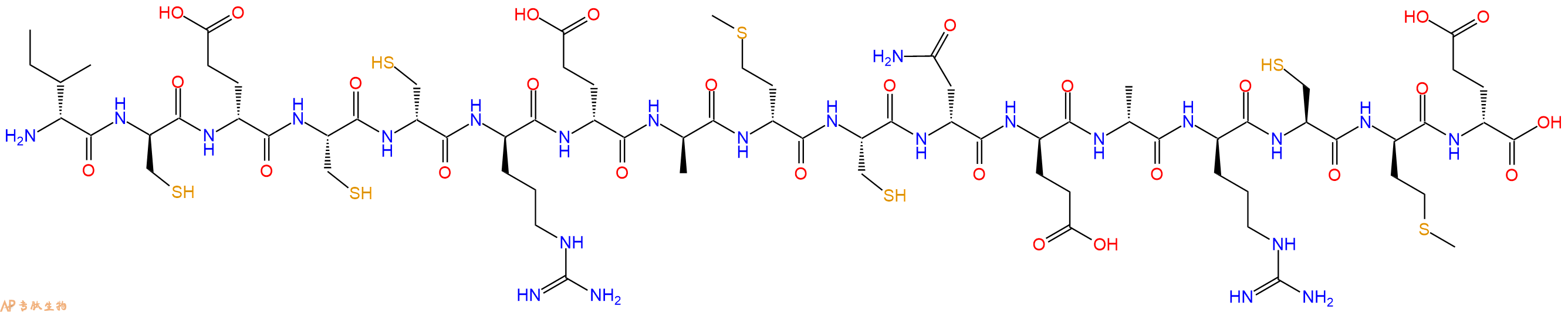 专肽生物产品H2N-DIle-DCys-DGlu-Cys-DCys-DArg-DGlu-DAla-DMet-Cys-DAsn-DGlu-DAla-DArg-Cys-DMet-DGlu-OH