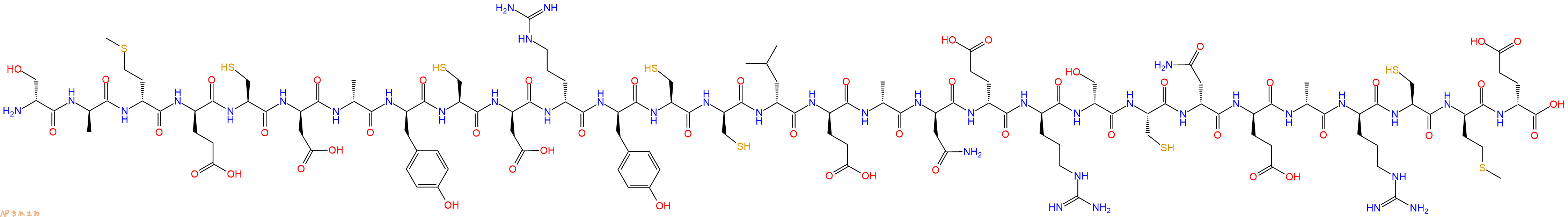 专肽生物产品H2N-DSer-DAla-DMet-DGlu-Cys-DAsp-DAla-DTyr-Cys-DAsp-DArg-DTyr-Cys-DCys-DLeu-DGlu-DAla-DAsn-DGlu-DArg-DSer-Cys-DAsn-DGlu-DAla-DArg-Cys-DMet-DGlu-OH