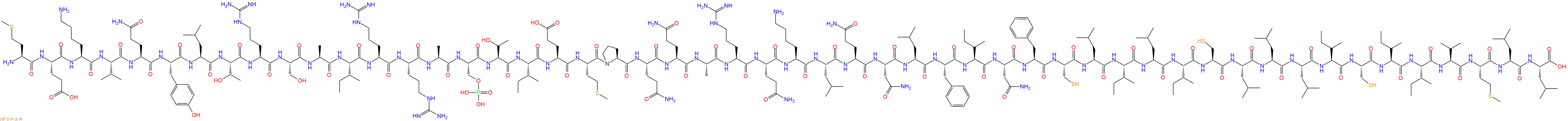 专肽生物产品H2N-Met-Glu-Lys-Val-Gln-Tyr-Leu-Thr-Arg-Ser-Ala-Ile-Arg-Arg-Ala-Ser(PO3H2)-Thr-Ile-Glu-Met-Pro-Gln-Gln-Ala-Arg-Gln-Lys-Leu-Gln-Asn-Leu-Phe-Ile-Asn-Phe-Cys-Leu-Ile-Leu-Ile-Cys-Leu-Leu-Leu-Ile-Cys-Ile-Ile-Val-Met-Leu-Leu-OH