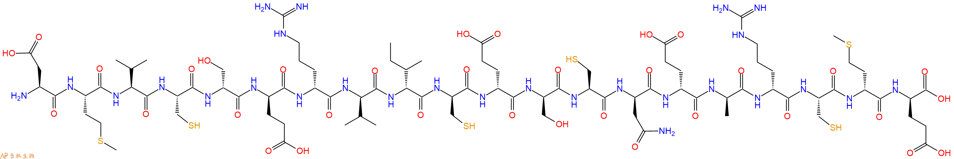 专肽生物产品H2N-Asp-Met-Val-Cys-DSer-DGlu-DArg-DVal-DIle-DCys-DGlu-DSer-Cys-DAsn-DGlu-DAla-DArg-Cys-DMet-DGlu-OH