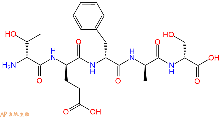 专肽生物产品H2N-DThr-DGlu-DPhe-DAla-DSer-OH