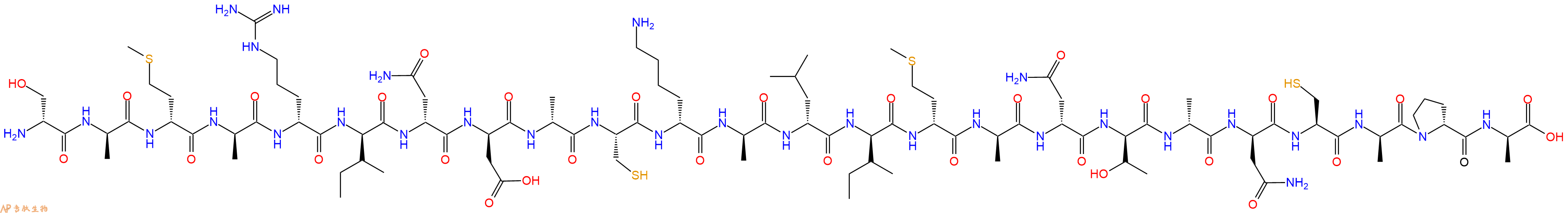 专肽生物产品H2N-DSer-DAla-DMet-DAla-DArg-DIle-DAsn-DAsp-DAla-Cys-DLys-DAla-DLeu-DIle-DMet-DAla-DAsn-DThr-DAla-DAsn-Cys-DAla-DPro-DAla-OH