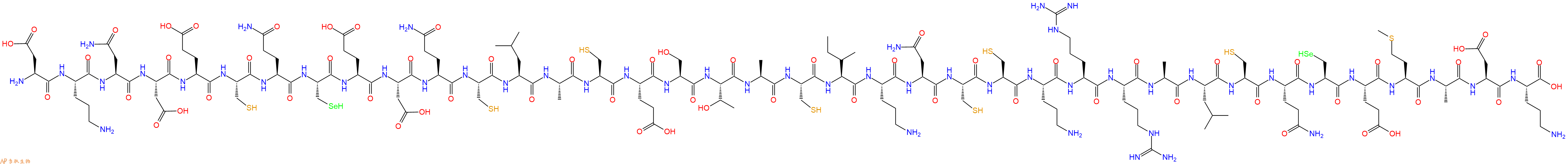 专肽生物产品H2N-Asp-Orn-Asn-Asp-Glu-Cys-Gln-Sec-Glu-Asp-Gln-Cys-Leu-Ala-Cys-Glu-Ser-Thr-Ala-Cys-Ile-Orn-Asn-Cys-Cys-Orn-Arg-Arg-Ala-Leu-Cys-Gln-Sec-Glu-Met-Ala-Asp-Orn-OH