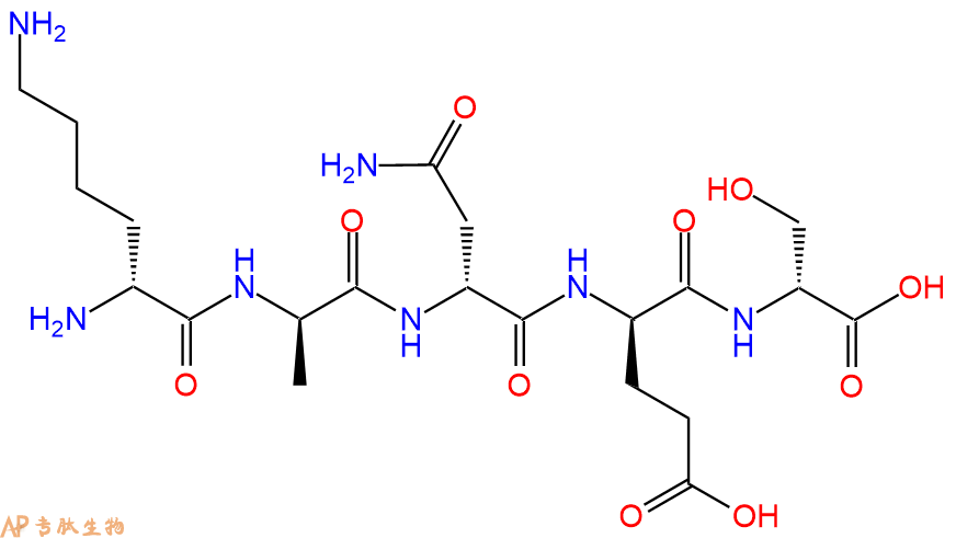 专肽生物产品H2N-DLys-DAla-DAsn-DGlu-DSer-OH
