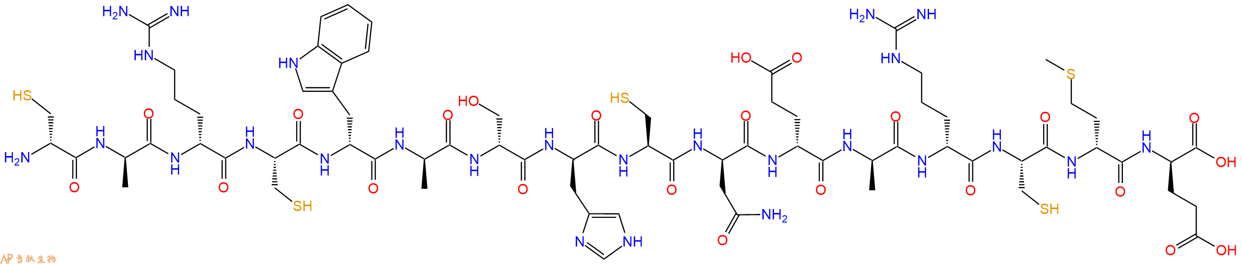 专肽生物产品H2N-DCys-DAla-DArg-Cys-DTrp-DAla-DSer-DHis-Cys-DAsn-DGlu-DAla-DArg-Cys-DMet-DGlu-OH