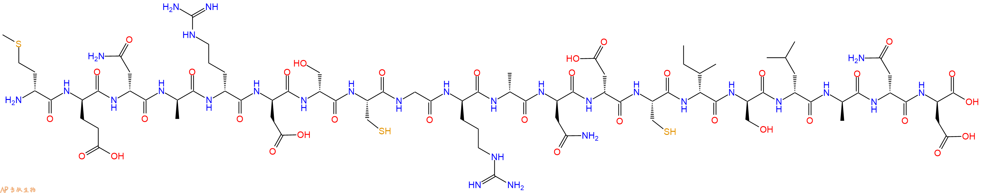 专肽生物产品H2N-DMet-DGlu-DAsn-DAla-DArg-DAsp-DSer-Cys-Gly-DArg-DAla-DAsn-DAsp-Cys-DIle-DSer-DLeu-DAla-DAsn-DAsp-OH