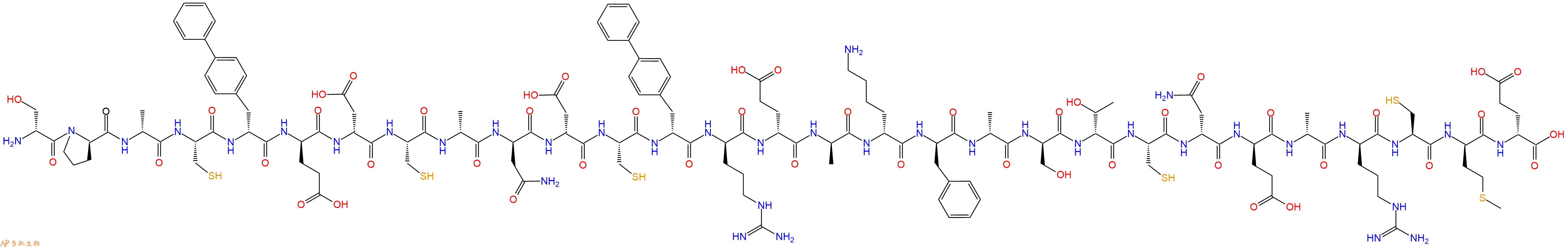 专肽生物产品H2N-DSer-DPro-DAla-Cys-DBip-DGlu-DAsp-Cys-DAla-DAsn-DAsp-Cys-DBip-DArg-DGlu-DAla-DLys-DPhe-DAla-DSer-DThr-Cys-DAsn-DGlu-DAla-DArg-Cys-DMet-DGlu-OH