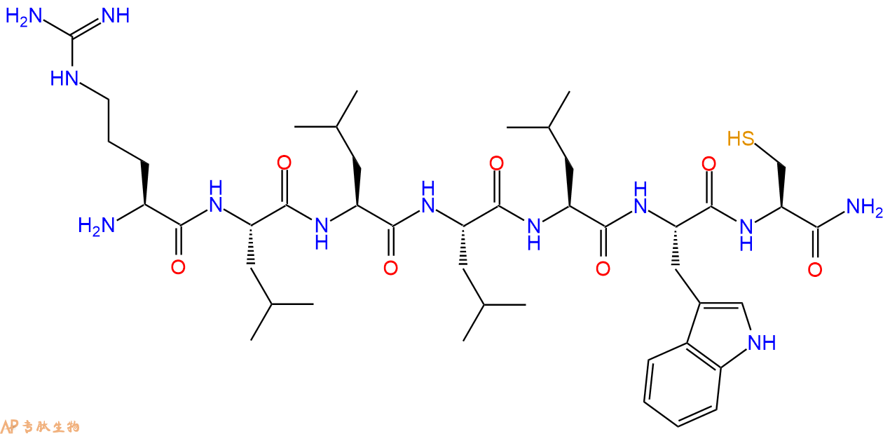 专肽生物产品H2N-Arg-Leu-Leu-Leu-Leu-Trp-Cys-CONH2