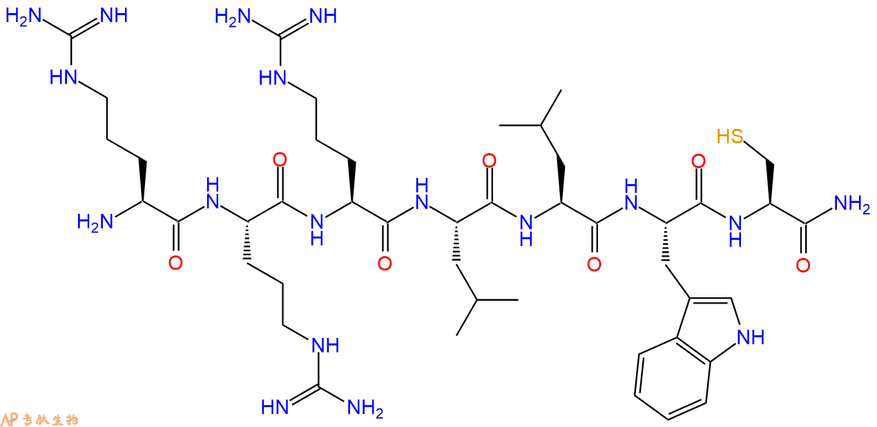 专肽生物产品H2N-Arg-Arg-Arg-Leu-Leu-Trp-Cys-CONH2