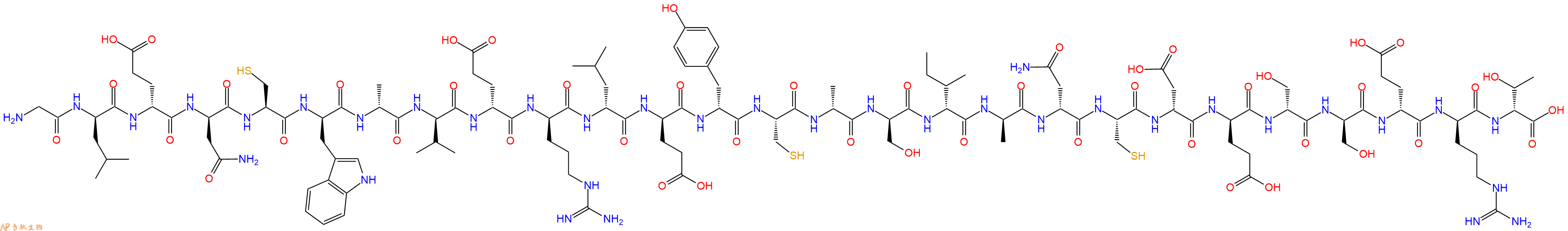 专肽生物产品H2N-Gly-DLeu-DGlu-DAsn-Cys-DTrp-DAla-DVal-DGlu-DArg-DLeu-DGlu-DTyr-Cys-DAla-DSer-DIle-DAla-DAsn-Cys-DAsp-DGlu-DSer-DSer-DGlu-DArg-DThr-OH