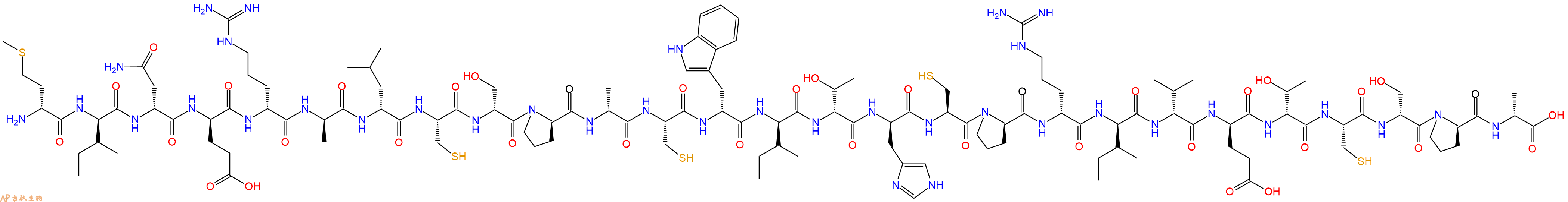 专肽生物产品H2N-DMet-DIle-DAsn-DGlu-DArg-DAla-DLeu-Cys-DSer-DPro-DAla-Cys-DTrp-DIle-DThr-DHis-Cys-DPro-DArg-DIle-DVal-DGlu-DThr-Cys-DSer-DPro-DAla-OH