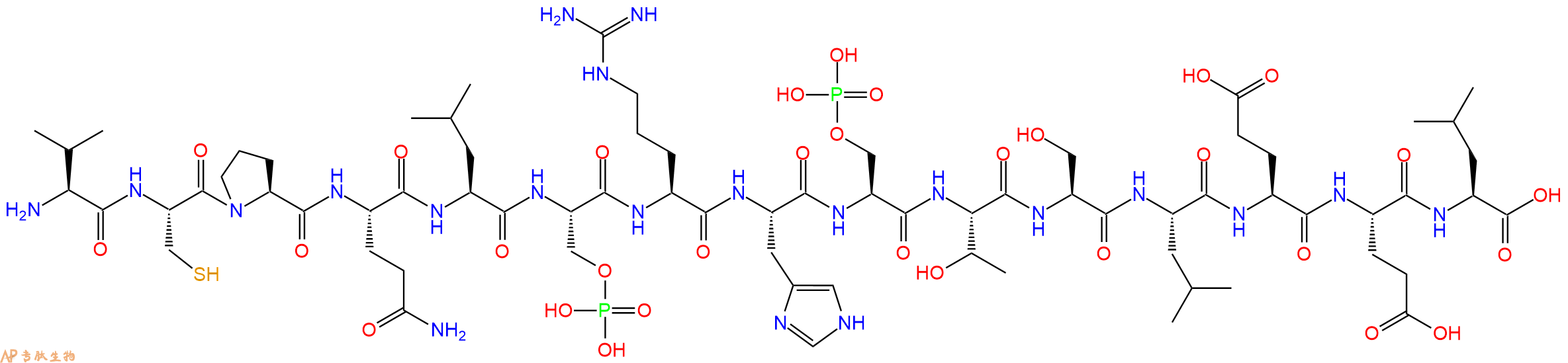 专肽生物产品H2N-Val-Cys-Pro-Gln-Leu-Ser(PO3H2)-Arg-His-Ser(PO3H2)-Thr-Ser-Leu-Glu-Glu-Leu-OH