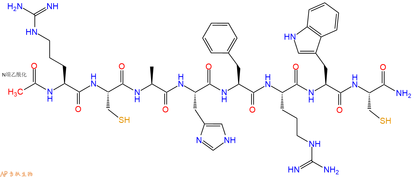 专肽生物产品Ac-Arg-Cys-Ala-His-Phe-Arg-Trp-Cys-CONH2