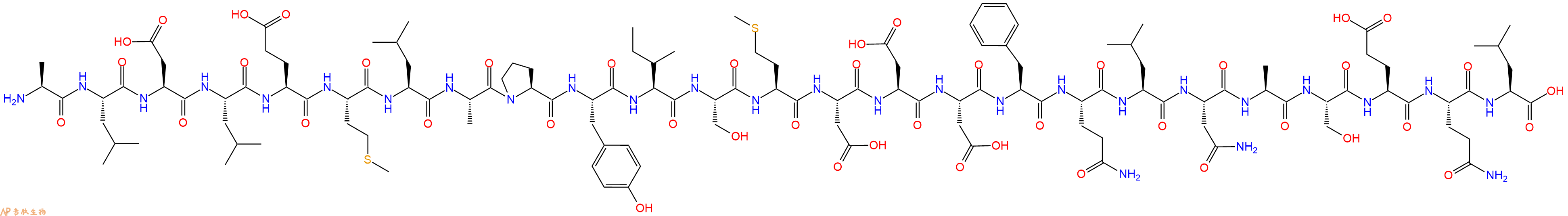专肽生物产品H2N-Ala-Leu-Asp-Leu-Glu-Met-Leu-Ala-Pro-Tyr-Ile-Ser-Met-Asp-Asp-Asp-Phe-Gln-Leu-Asn-Ala-Ser-Glu-Gln-Leu-OH